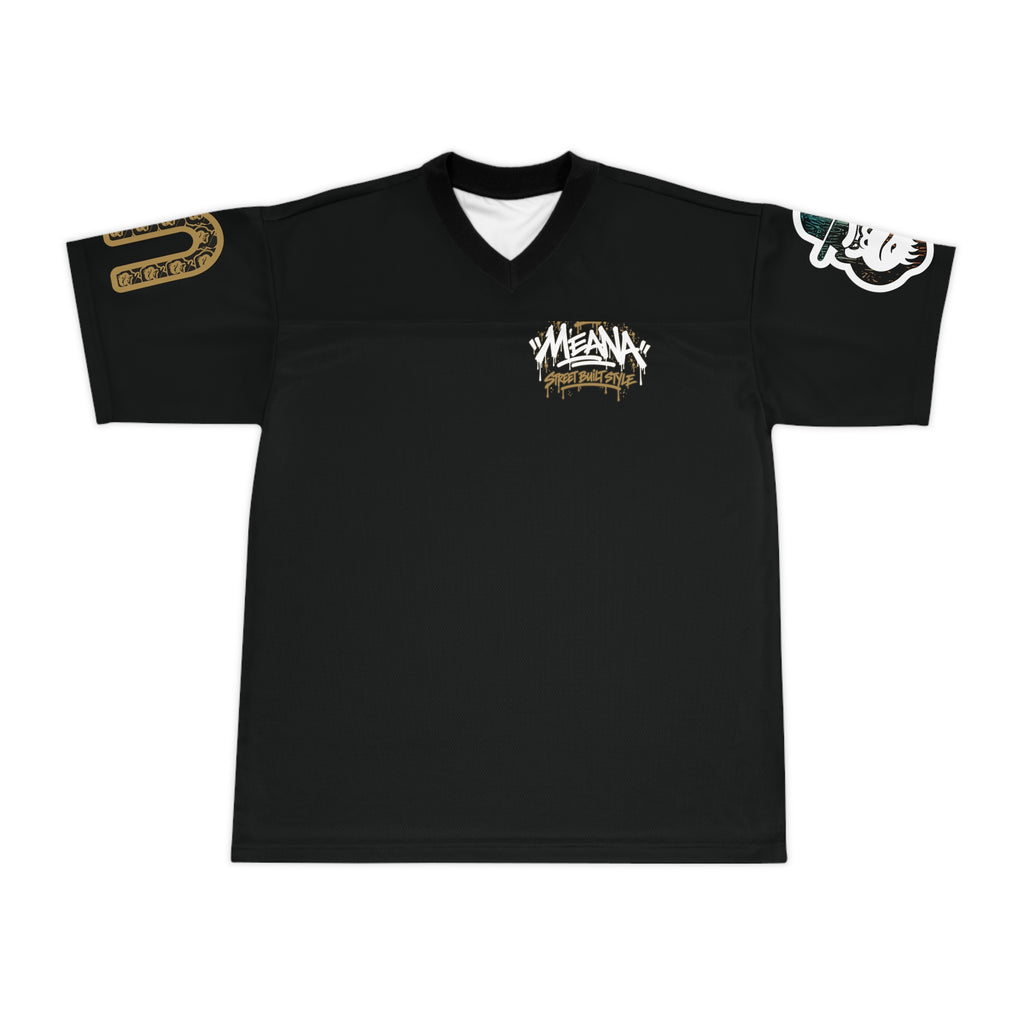Graffiti Streetwear Football Jersey — "Meana" Urban Graphic Tee