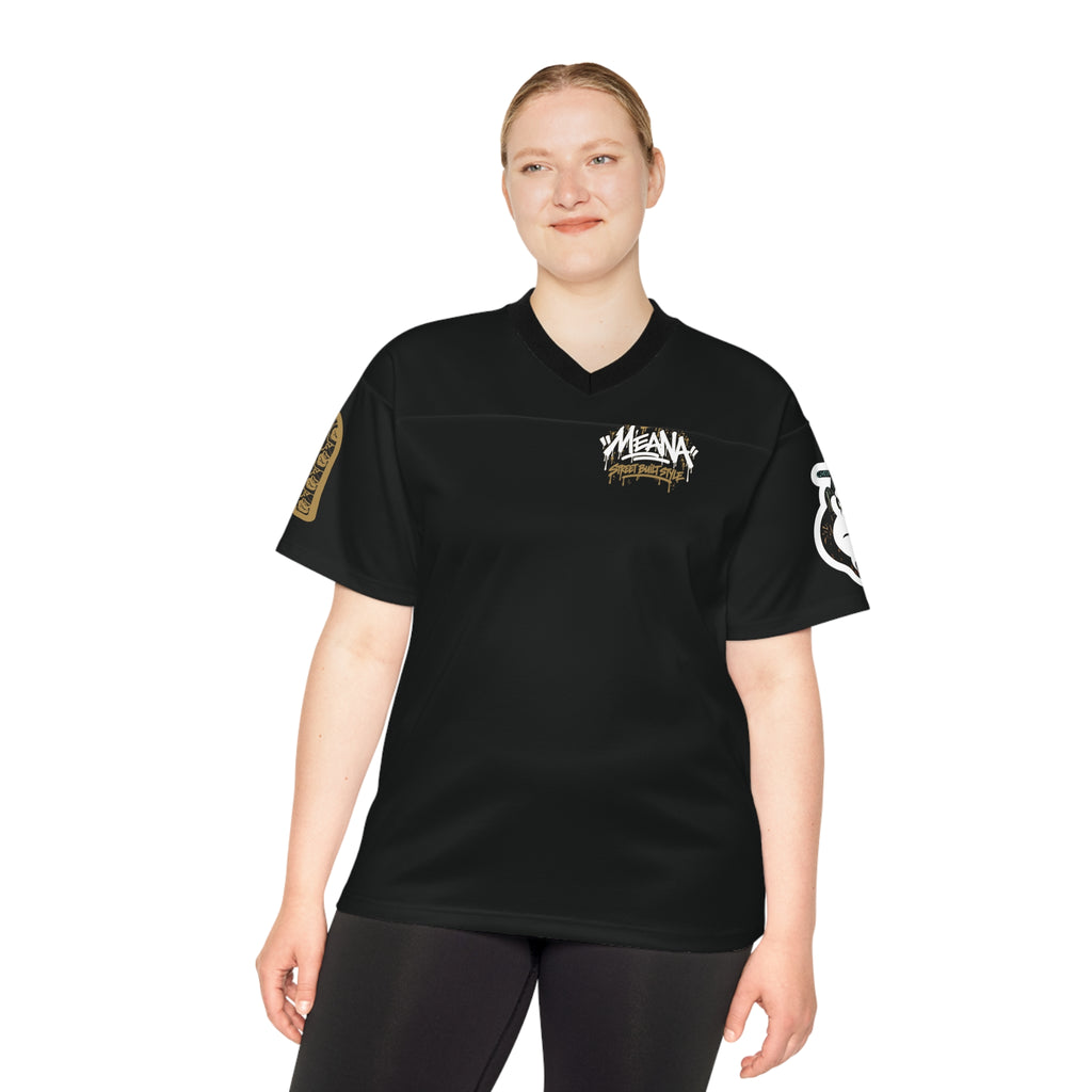 Graffiti Streetwear Football Jersey — "Meana" Urban Graphic Tee