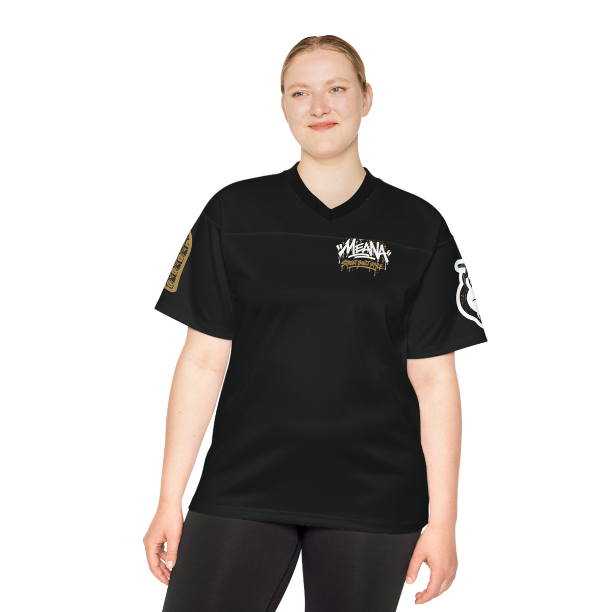 Graffiti Streetwear Football Jersey — "Meana" Urban Graphic Tee