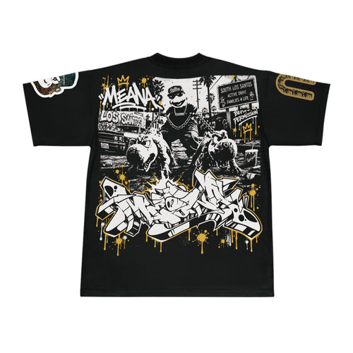 Graffiti Streetwear Football Jersey — "Meana" Urban Graphic Tee